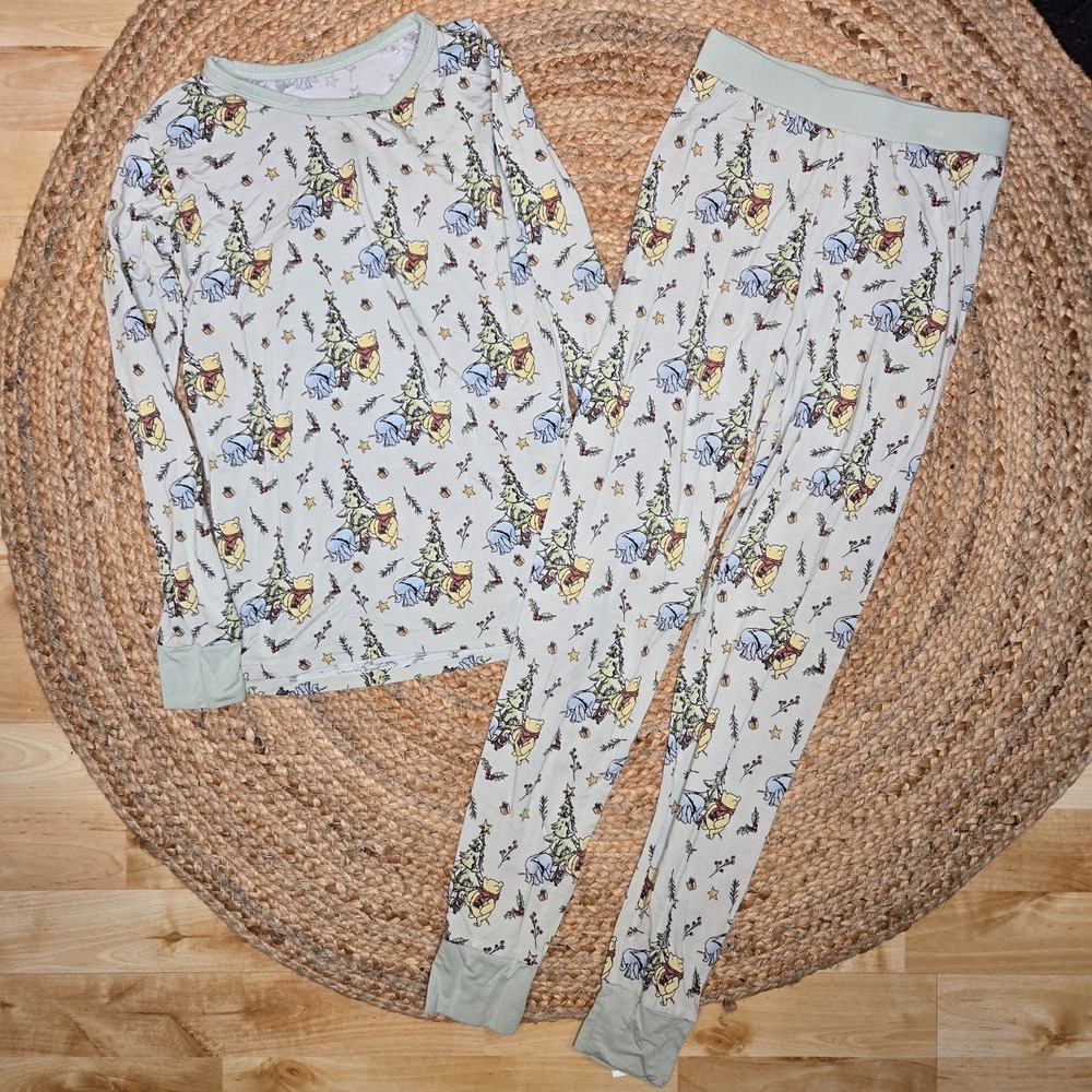Scoots Bamboo Disney Winnie the Pooh Two Piece Set Size 6/7 Years Mint Green EUC